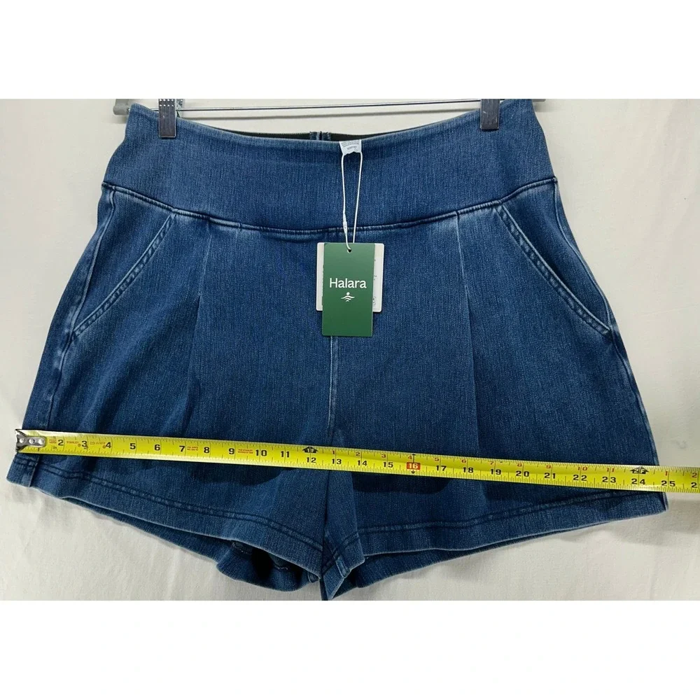 Halara Flex High Waisted Denim Casual Baggy Shorts 4'' with Pockets Size L